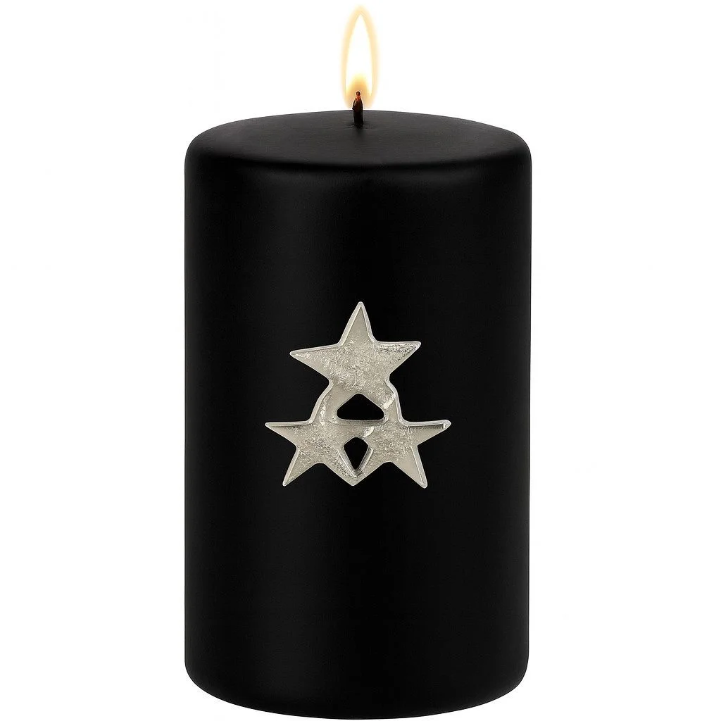 Kerzenpin „Caloge G“ – 6 cm, Silber, Handgefertigt
